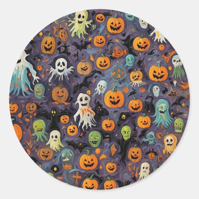 Adesivo Redondo Impressionismo Derretendo Fantasmas (Frente)