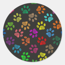 Impressões coloridas de patas