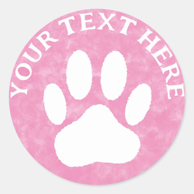 Adesivo Redondo Imprimir Texto Personalizado Cor de Água Rosa Cor- (Frente)