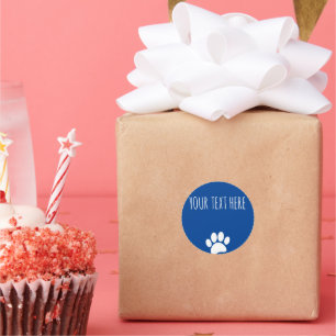 Adesivo Redondo Imprimir Texto Personalizado da Pata de Cachorro A