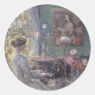 Adesivo Redondo Improvisação por Frederick Childe Hassam