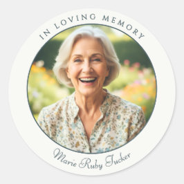 Adesivo Redondo In Loving Memory Custom Photo Tribute Memorial