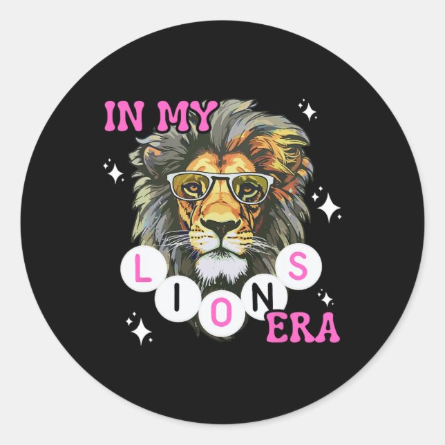 Adesivo Redondo In My Lions Era Team Squad Back To School Mascot S (Frente)