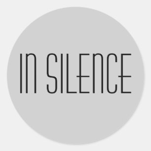 Adesivo Redondo In Silence Sticker — Cinza moderna