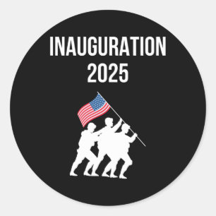 Adesivo Redondo Inauguração 2025 Patriótico de Bandeira Americano