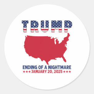 Adesivo Redondo Inauguração 2025 Trump Eleições Fim De Uma Cicatri