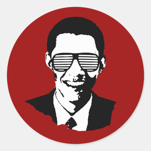 Adesivo Redondo Inauguração de Obama (Frente)