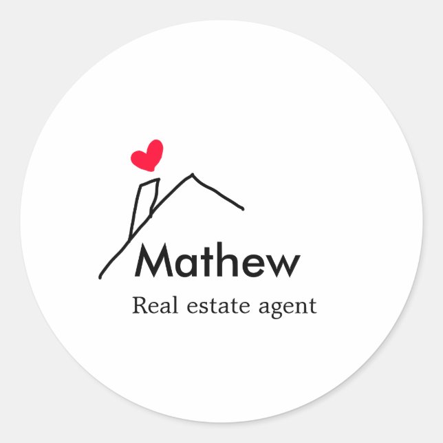 Adesivo Redondo Inauguração do edifício do corretor imobiliário (Frente)