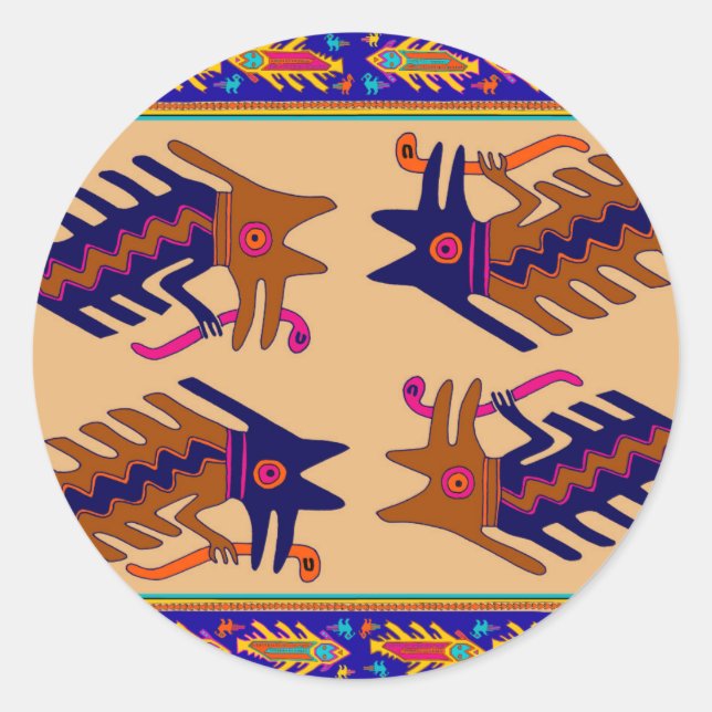 Adesivo Redondo Inca Tribal Serpente (Frente)