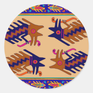 Adesivo Redondo Inca Tribal Serpente