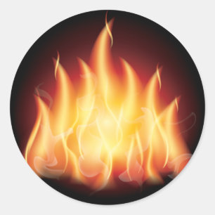 Adesivo Redondo Incêndio Da Chama De Campfire