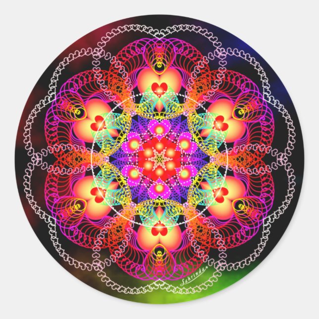 Adesivo Redondo Incêndio do Coração (Frente)