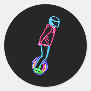 Adesivo Redondo Inclinação do Cheio Unicycle elétrico Neon EUC