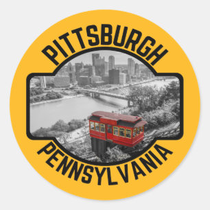Adesivo Redondo Incline Skyline City da Pensilvânia Pittsburgh