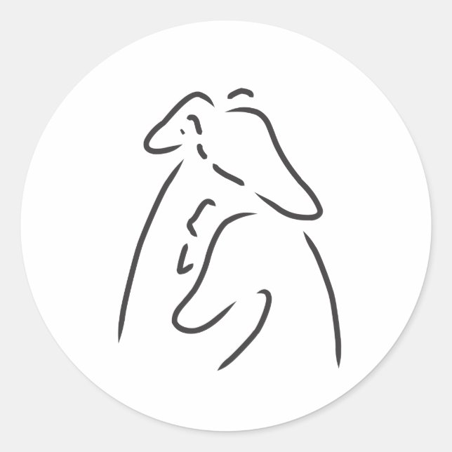 Adesivo Redondo Incomodando os ganchos dos Greyhounds (Frente)