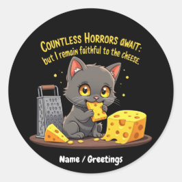 Adesivo Redondo Incontáveis Horrores Esperam, Mas Eu Permaneço Fie