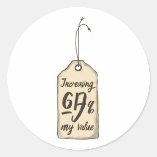 Adesivo Redondo Increasing Value Vintage Price Tag Sticker