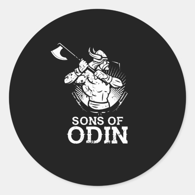 Adesivo Redondo Incríveis Filhos de Odin Norse Vikings (Frente)