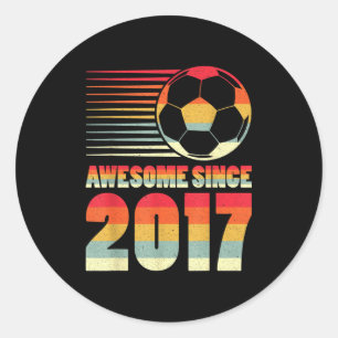 Adesivo Redondo Incrível Desde 2017 Presentes de Futebol Vintage p