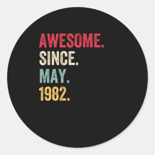 Adesivo Redondo Incrível desde o aniversário de maio de 1982