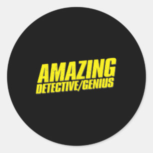 Adesivo Redondo Incrível Detetive Genius Heist Fan Vencedor do Hal