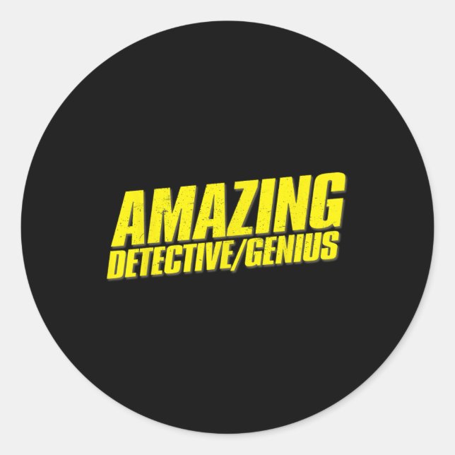 Adesivo Redondo Incrível Detetive Genius Heist Fan Vencedor do Hal (Frente)