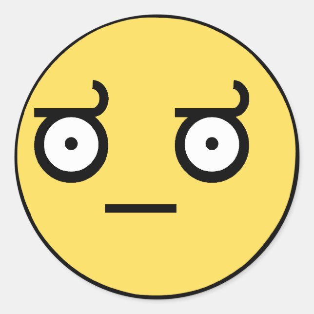 Adesivo Redondo Incrível face de desaprovação (Frente)