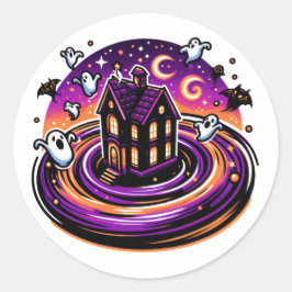 Adesivo Redondo Incrível Halloween Sticker Ghosts