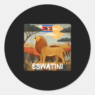 Adesivo Redondo Incrível natureza de eswatini com fantasia gráfica