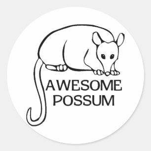 Adesivo Redondo Incrível Possum
