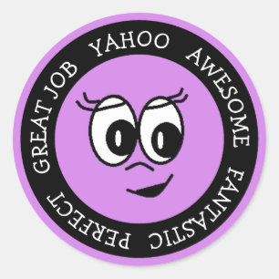 Adesivo Redondo Incrível Trabalho Roxo Vinhetas