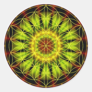 Adesivo Redondo Independência da mandala com a flor da vida por