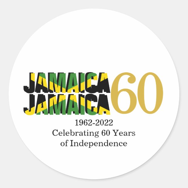 Adesivo Redondo Independência Patriótica JAMAICA 60º Aniversário (Frente)