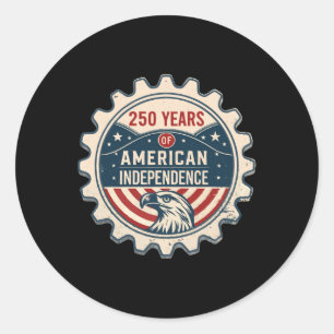 Adesivo Redondo Independente dos Estados Unidos, 250 anos, anivers