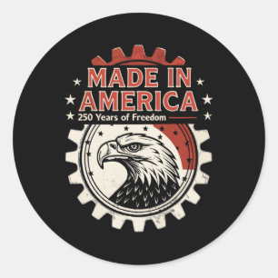 Adesivo Redondo Independente dos Estados Unidos, 250 anos, anivers