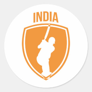 Adesivo Redondo Índia Cricket Crest
