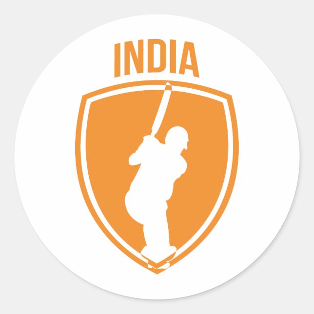 Adesivo Redondo Índia Cricket Crest (Frente)