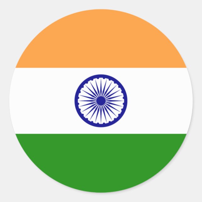 Adesivo Redondo India flag  (Frente)