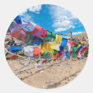 Adesivo Redondo Índia, Jammu & Caxemira, Ladakh, Namshangla Pass