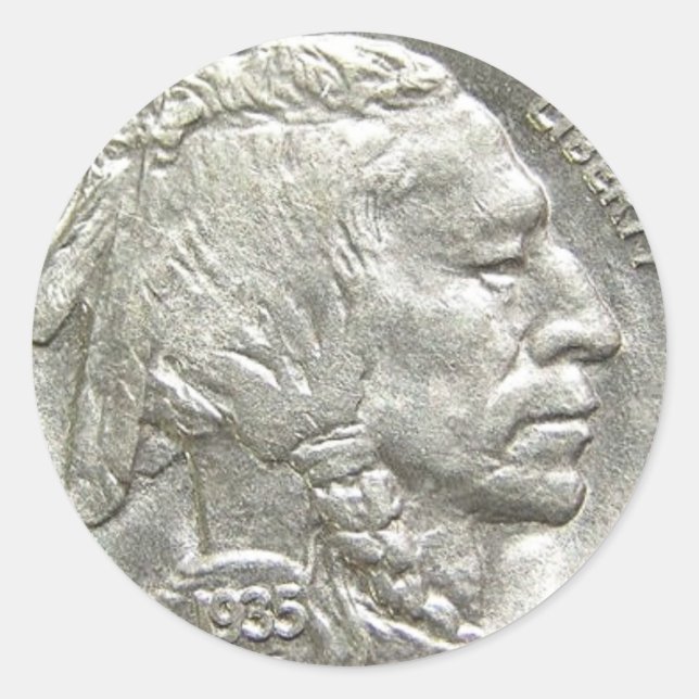 ADESIVO REDONDO INDIAN HEAD NICKEL (Frente)