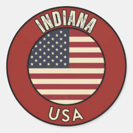Adesivo Redondo Indiana Estados Unidos da América 