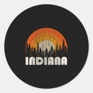 Adesivo Redondo Indiana - natureza engraçada vintage caminhada 60s