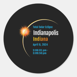 Adesivo Redondo Indiana No Eclipse Solar Total 2024 1