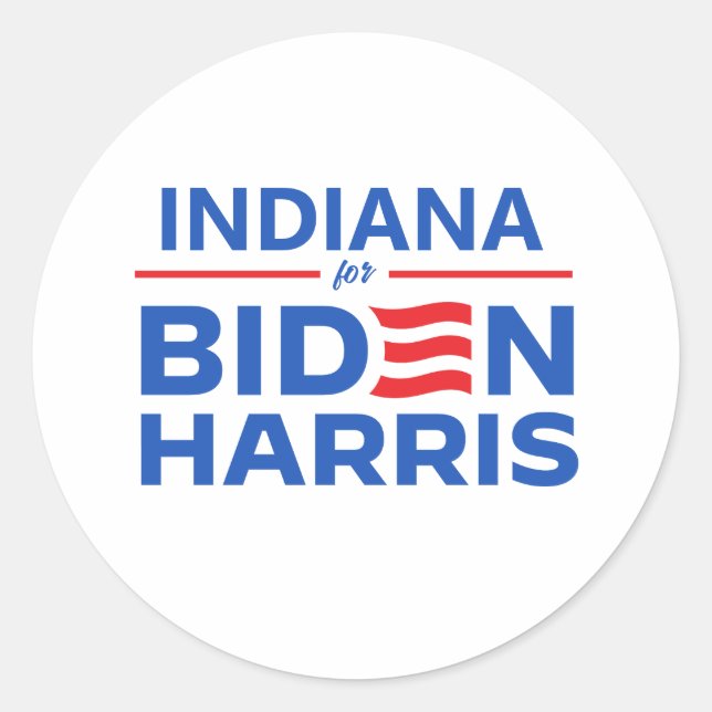 Adesivo Redondo Indiana para Biden Harris (Frente)