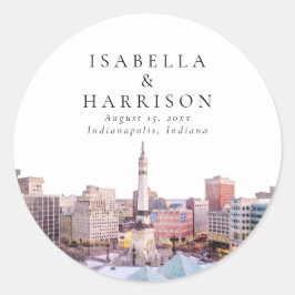 Adesivo Redondo INDIANAPOLIS Indiana Destino Skyline