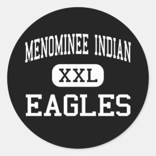 Adesivo Redondo Indiano do Menominee - Eagles - alto - Keshena