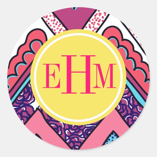 Adesivo Redondo Indie Chevron (Frente)