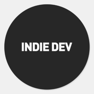 Adesivo Redondo Indie Dev - Desenvolvedor de videogame para o dese