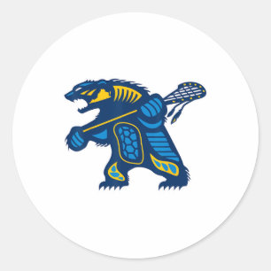 Adesivo Redondo Indígenas Lacrosse Bear