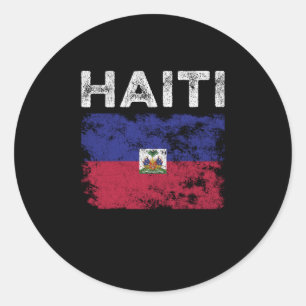 Adesivo Redondo Indignação na bandeira do Haiti - Bandeira do Hait